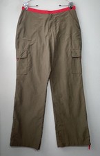 Y2K Baggy Cargo Pants Juniors Size XL 15 Olive Green Nylon Hiking Gorpcore Boho
