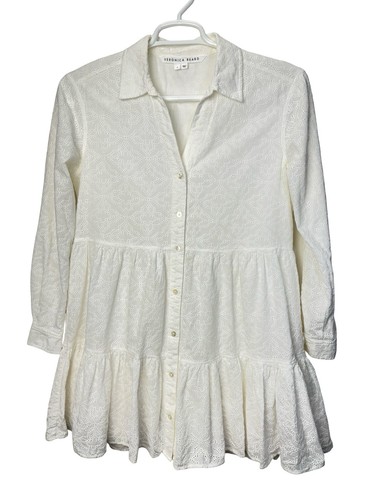 Veronica Beard White Eyelet Atari Mini Dress Size 8