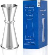 Lexenic 2oz 1oz Premium Japanese Jigger with 7 Measurements 1oz*2oz, Pack 1 