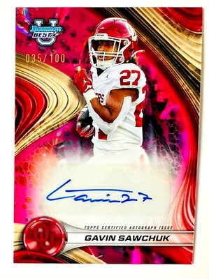 2024 Bowmans Best U Gavin Sawchuk AUTO PINK LAVA Refractor #BOAGS #/100 Oklahoma