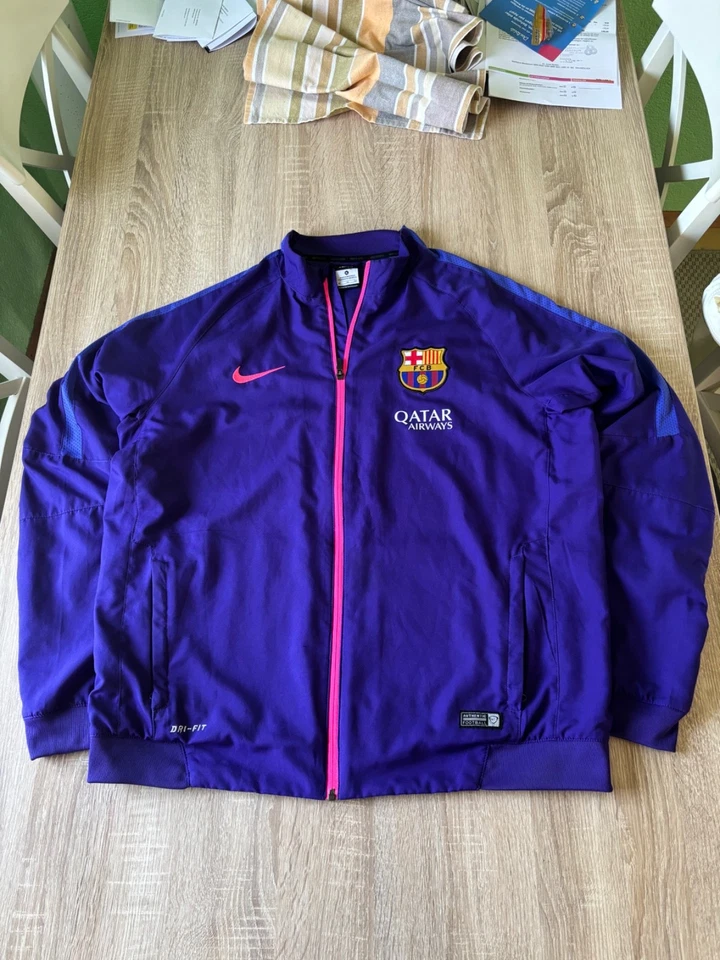 Nike FC Barcelona Trainingsjacke XL Vintage Barca Dri-Fit Lila Pink windbreaker - Bild 1 von 4