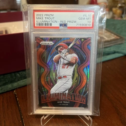 2022 PRIZM MIKE TROUT, PSA 10 RED PRIZM-ILLUMINATION ANGELS