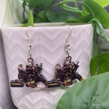 2  Silver-tone Fireman Boho Retro Earring Set Drop Dangle New Free Ship B6694