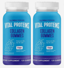 Vital Proteins Collagen Peptides Grape Gummies, for Skin Hair  Nails, 2 Pack
