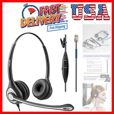 Professional Cisco Phone Headset - Noise Cancelling Microphone, RJ9 Connectivity