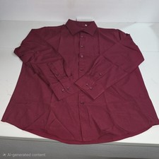 Men's Long Sleeve Dress Shirt Button Up Solid Color Classic Formal Shirt Size L