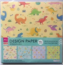 DAISO Dinosaur and Animal 4 Design Origami Paper Made in Japan 48 sheets