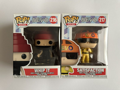 Funko Pop #216 #217 DEVO Whip it & Satisfaction - Rocks + 2x Protector free
