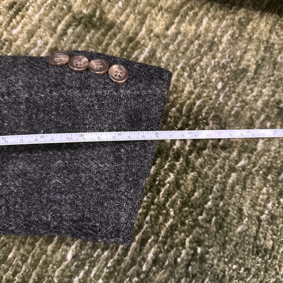 VTG Polo Ralph Lauren Blazer Mens 38 S Charcoal Gray Stripe Wool Jacket Italy - Image 3 of 4