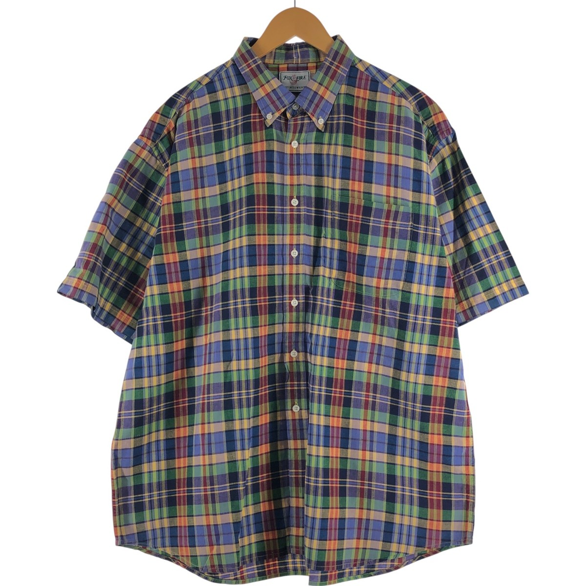 Used FOX FIRE Check Pattern Short Sleeve Button-D… - image 1