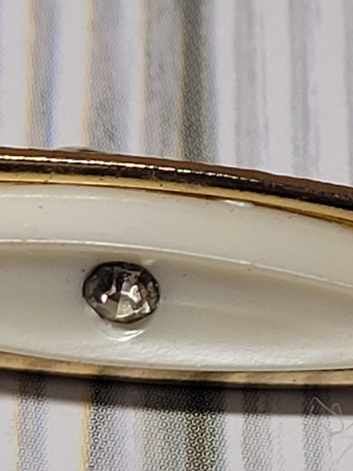 Clip de barra de corbata vintage Estate acrílico con estrás bonita pieza Foto 4 de 4