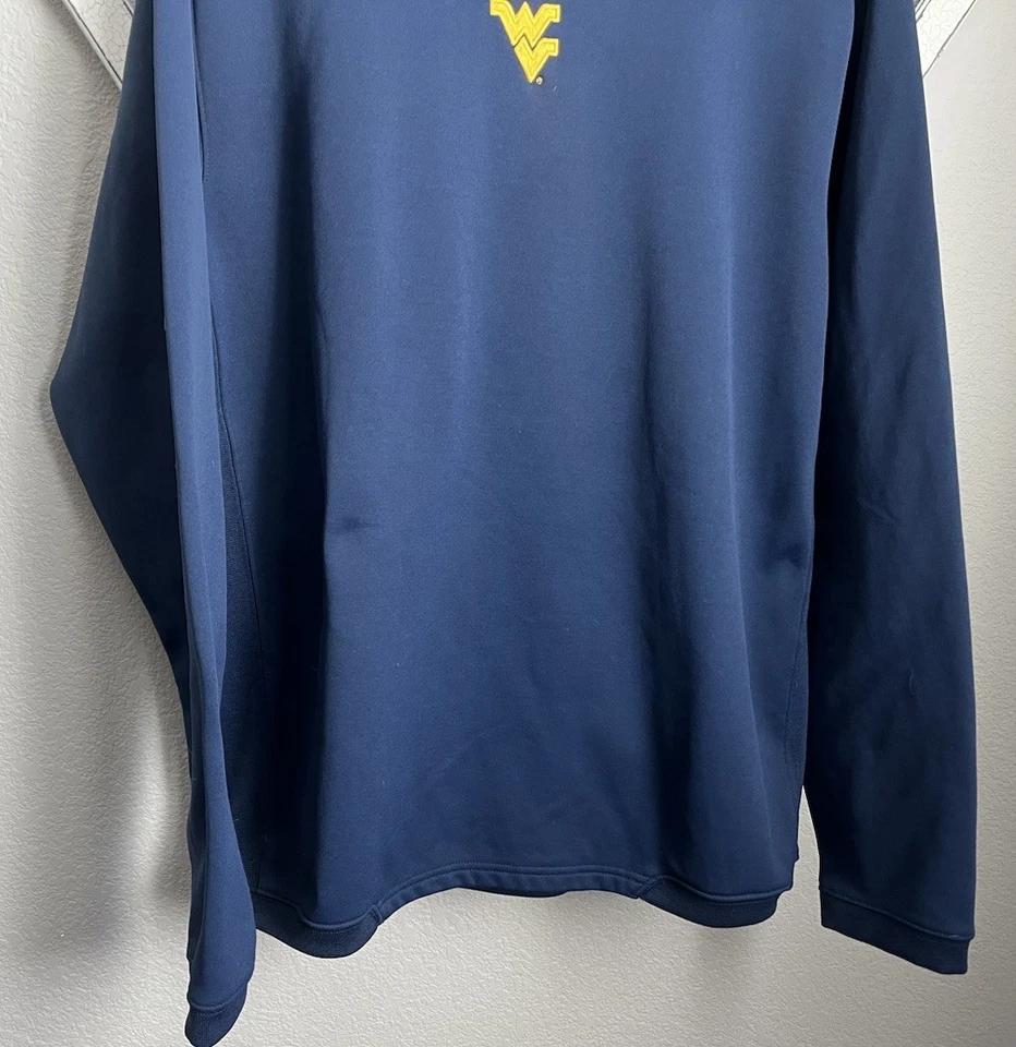Nike FIT THERMA Men's XL West Virginia WVU Mountaineers Center Swoosh Sweatshirt - Image 3 of 4