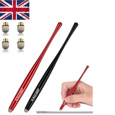 Stylish 2-Pack Nano Fibre Stylus Pens for Touch Screen Devices - Red & Black