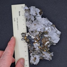 TOP!! UV Fluoreszent, Calcit, Bergkristall, Pyrit, Galenit, 13x7cm, Trepca #172