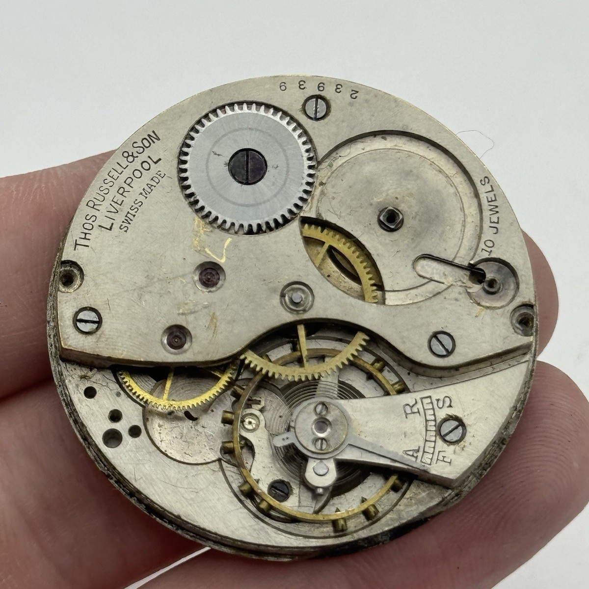 Thomas Russell Liverpool Tempus Fugit Hunter Pocket Watch Movement  PARTS
