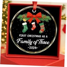 First Christmas as a Family of Three Ornament 2025   Baby  s First New4