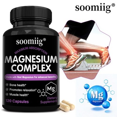 Magnesium Complex 120 Capsules x 5 Bottle,Heart,Sleep,Mood,Muscle,Cardiovascular