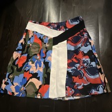 emilio pucci multicolor silk floral pleated a-line short skirt