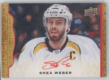 2014-15 Upper Deck Masterpieces Signatures Framed Red 27/30 Shea Weber 