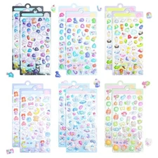 12 Stickers, Cute 3D Reward Stickers, Glitter Stickers for Planners,  From Japan