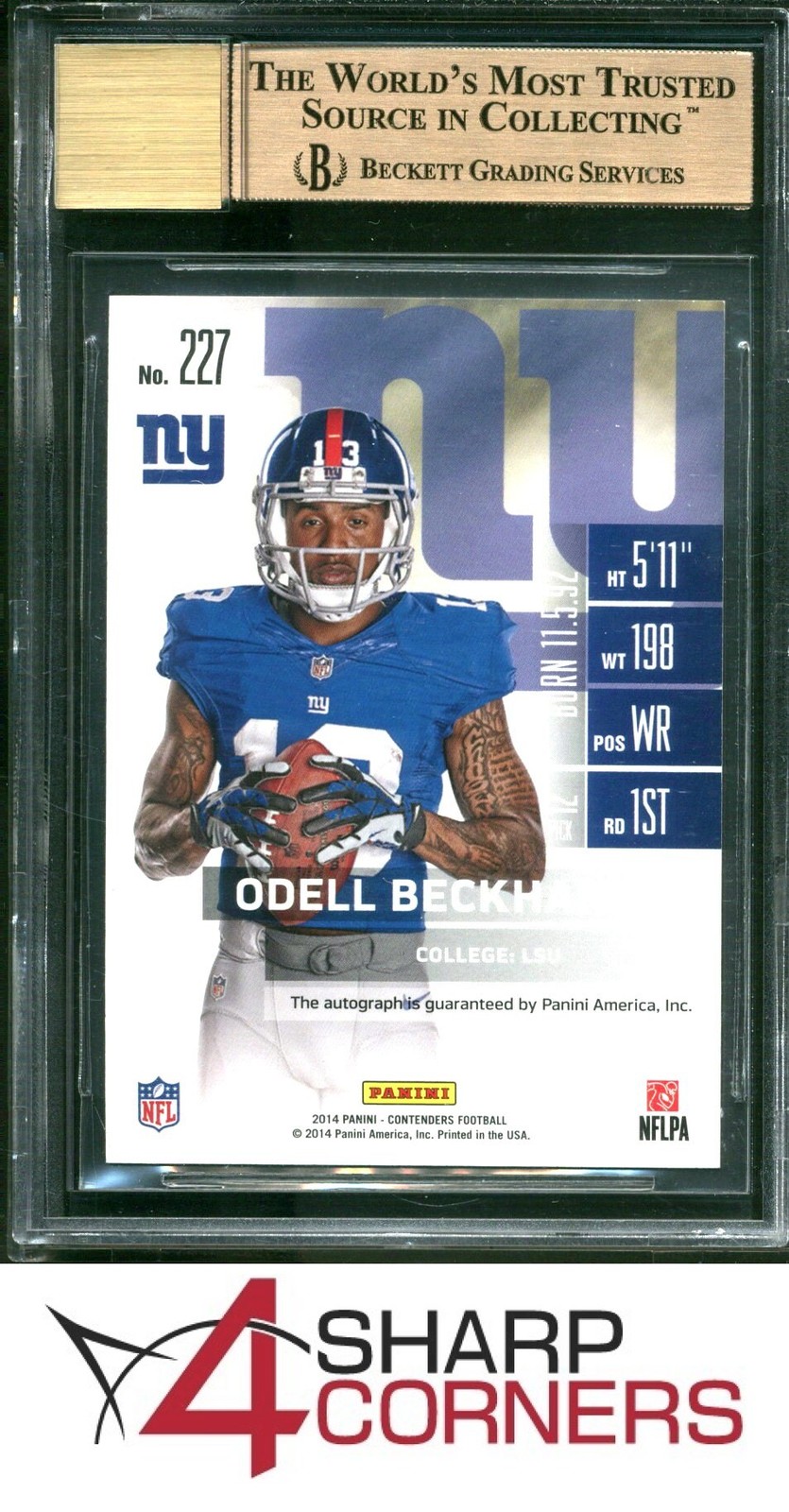2014 CONTENDERS PLAYOFF TICKET #227B ODELL BECKHAM JR. RC #/99 BGS 9.5 AUTO 10 view 2