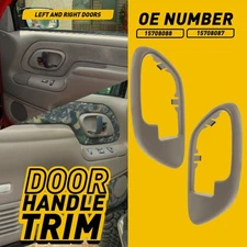 LH Inside Door RH Handle Trim Bezels 2PCS Fit Escalade Cadillac Chevrolet C/K
