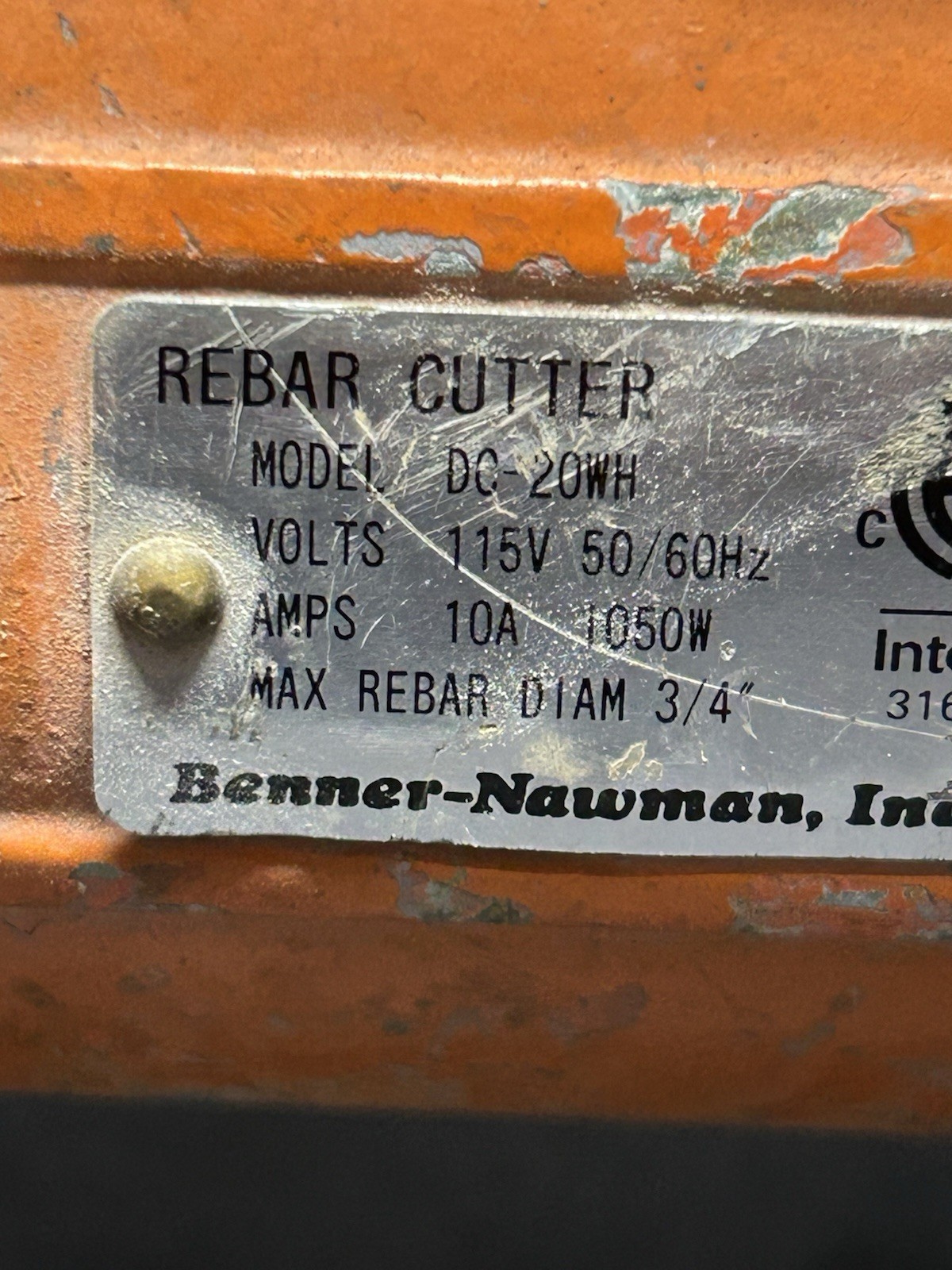 Benner-Nawman Diamond 3/4" Rebar Cutter (DC-20WH)