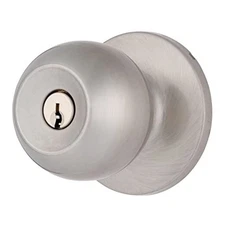  Transitional Door Knob - Exterior Door Lock 1 Pack Satin Nickel Keyed Entry