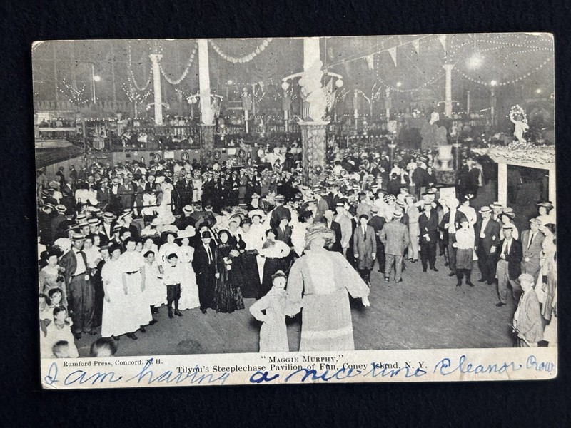 Coney Island Giant Maggie Murphy Pavilion Of Fun Steeplechase 1911 NY Postcard