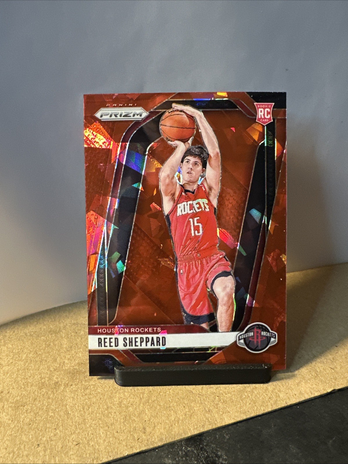 2024-25 Panini Prizm Rookie Card - Reed Sheppard #268 Red Ice Prizm (RC) Rockets