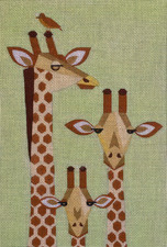 Needlepoint Handpainted Giraffe Family Enriched Designs 7x10