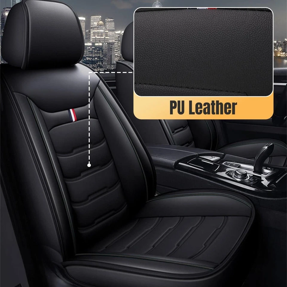 For Audi Q5 2009-2024 Car Front 2-Seat Covers Cushion Pad Fuax Leather Black Foto 4 de 4