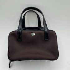 DKNY City Mini Satchel Clutch Brown Black Pat...