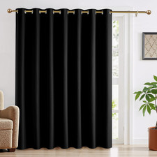 Cortina opaca 100 negra termica privacidad sala dormitorio 1 panel lino 100x84