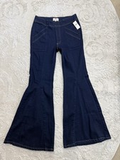 Pilcro Anthropologie Dark Wash Flare Jeans Size 27 High Rise Bell Bottom NWT