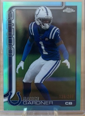 2025 Topps Chrome Sauce Gardner Teal Refractor #/299 SP COLTS