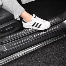 4pcs Carbon Fiber Car Door Side Step Sill Strip Anti Scratch Sticker For Acura
