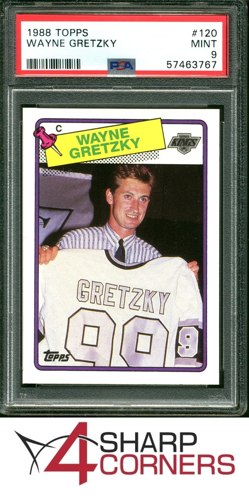1988 TOPPS #120 WAYNE GRETZKY KINGS HOF PSA 9