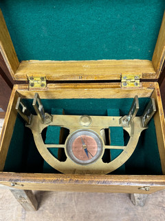 Antique/Vintage? Brass Surveyors Graphometer In Wooden Case