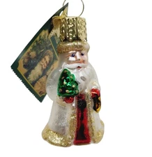 Old World Christmas Glass  Santa Claus Ornament 2002 Merck Family Starm Charm