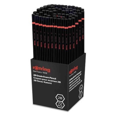 rotring Bleistift BLACK EXAM Härtegrad 2B, im 72er Köcher Bleistifte-Box