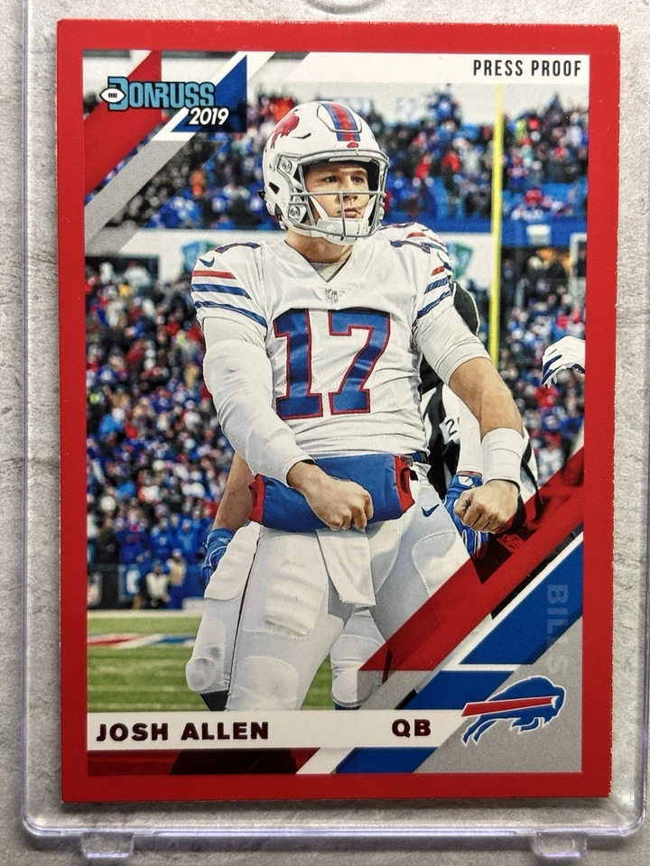 2019 Panini Donruss Photo Variation Press Proof RED COLOR MATCH Josh Allen #33V - Image 2 of 4