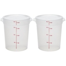 Cambro Round Translucent Food Storage Container 4 Qt BPA Free with Lid