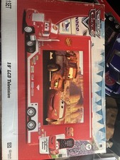 RARE HTF Disney Cars Lightning McQueen 19" TV W Low Rider Dvd Player Bundle READ
