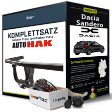 Anhängerkupplung starr für DACIA Sandero +E-Satz kpl.