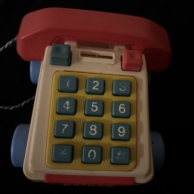 Chicco Pull Along Telephone Toy Made In Italy Baby Toddler Vintage Play 1970's