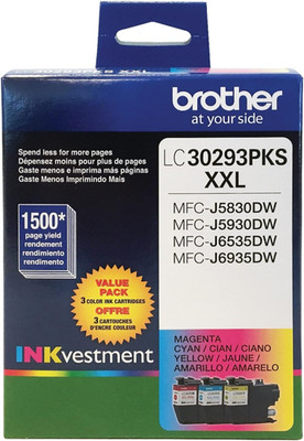 LC3029 Color C/M/Y Ink Cartridges (LC30293PKS), Super High Yield, 3/Pack,Cyan/Ma