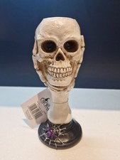 Halloween Skull Candle Holder Skeleton Hand Decoration Tea Light Spider 22cm