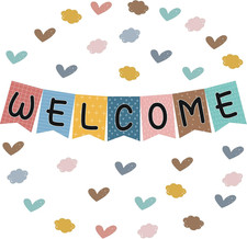 57pcs Boho Rainbow Welcome Banner Welcome Bulletin Board Set for Classroom Decor