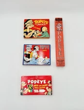 LOT OF VINTAGE POPEYE ART SUPPLIES JUMBO PENCIL CRAYON SET PAINTS CHALK CRAYONS
